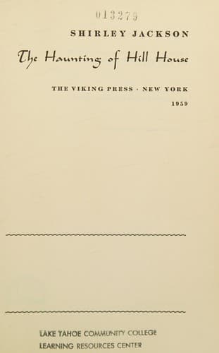Cover of The Haunting of Hill House